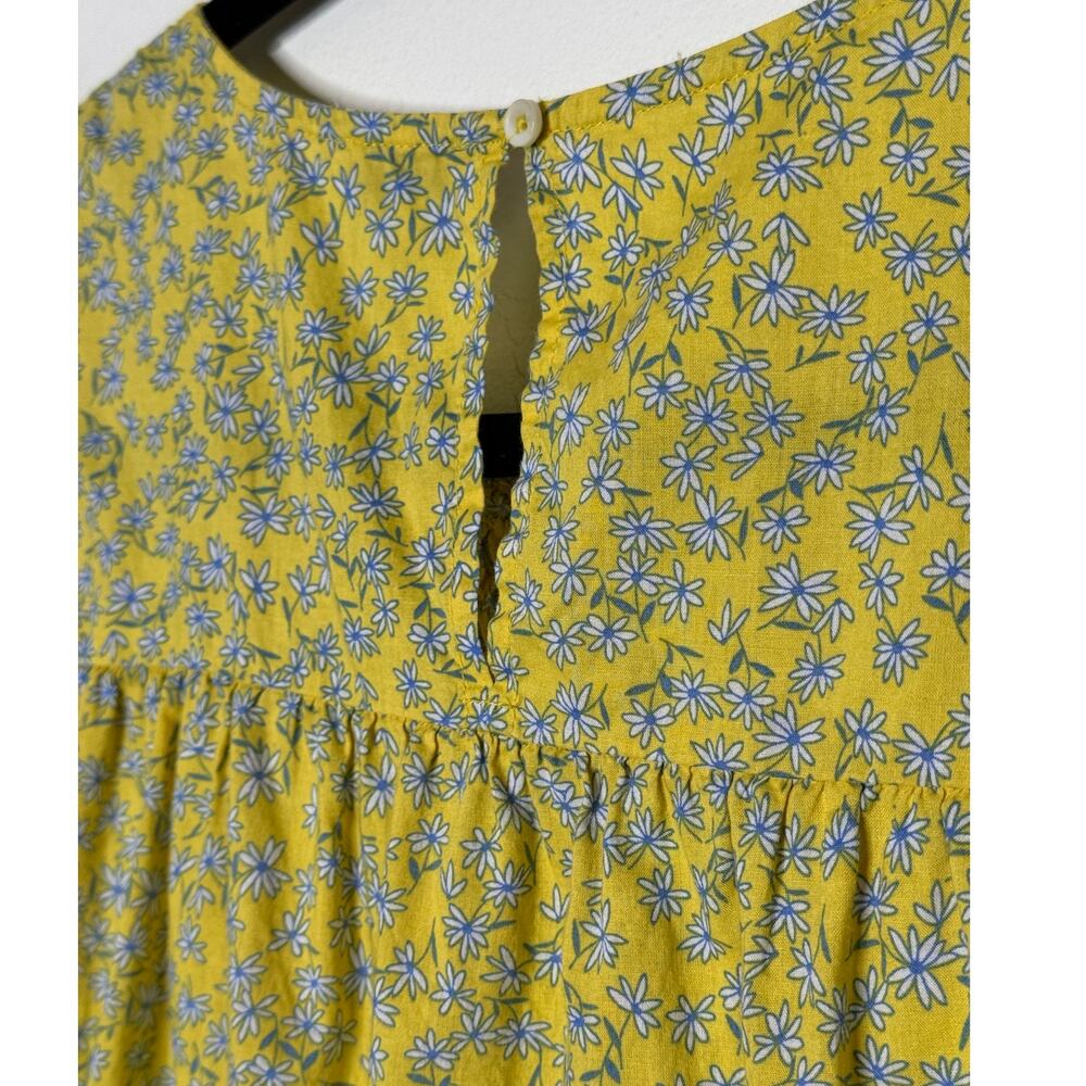 J.Crew Yellow Spring Top Flutter Sleeve Cotton XL Cottagecore - Picture 3 of 6